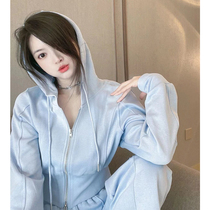 Fashion Casual Sportswear Suit Women Spring Autumn 2022 New Internet Red Fried Street Sweatshirt Two Sets of Ocean Qi Minus