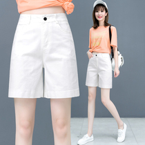 Denim shorts womens five-point pants 2021 summer new loose thin white a-line thin straight pants summer