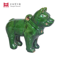 Shanghai Museum Donghan Green glaze pottery Dog Xtreme decoration Creative gift Study decoration Teachers Day Gift