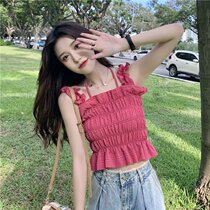 A21ABC summer trip to Sanya wear a very fairy coat female short design sense niche wear raspberry color hanging