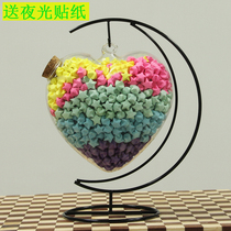 The stars straw night light gives the bottle hand-woven and small pentagon lucky star papers luminous plastic tube