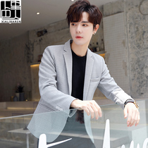 Autumn spring new mens small suit youth small size slim plaid casual suit small size mens coat