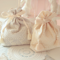  Daily single sweet girl heart underwear storage bag Elegant wool lace drawstring sundries mobile phone storage bag