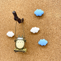 A set of Miyazaki Totoro swing creative cute pushpin photo wall decoration cork board felt press nail hook