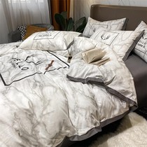 Net red Nordic simple cotton bed four-piece cotton autumn ruffled bed sheets quilt cover 1 8 bed hats three 4-piece set