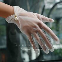 Xia La Korean summer simple gauze gloves wedding accessories bride wedding gloves studio wedding accessories