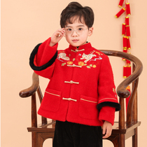 Tang suit boy grabbing week dress male baby Hanfu boy boy winter dress New year dress baby New year Chinese style winter dress