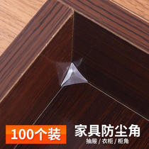Transparent crystal dust corner drawer corner wardrobe cabinet furniture corner stickers anti-dirty triangle rubber anti-collision grain