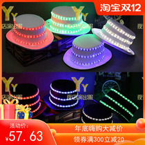 YY custom LED glowing magic hat jazz evening performing stage flash hat nightclub bar glowing props