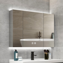  Di Jieshi stainless steel smart bathroom mirror cabinet Mirror box Wall-mounted bathroom mirror cabinet with light Separate storage cabinet