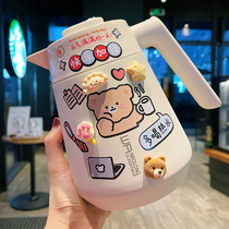 Large capacity insulation pot household dormitory portable tea water separation insulation teapot high-end office special kettle