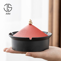 Ceramic ashtray creative personality trend ins Wind household living room with cover anti-fly ash smoke smell office ornaments