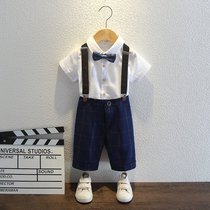 Childrens suit suit boy small host dress Summer British style casual handsome baby one-year-old dress