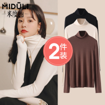 Pregnant woman hit undershirt autumn and winter in style with undercoat t-shirt knit high collar blouse Womens spring and autumn season gestation winter clothing