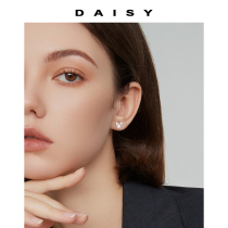 999 Pure Silver Super Shiny Stars Ear Nail Female Mini Ins Wind Superior Diamond Earrings Design Sense Pentagram Ear Accessories