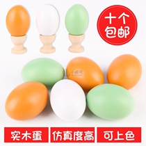 Simulation egg duck egg wooden Fake Egg toy chicken nest lead egg DIY egg Easter graffiti egg