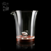 Heat-resistant inlaid Road Cup gold male Cup Crystal thickened glass tea cup household tea ware tea sea kung fu tea set