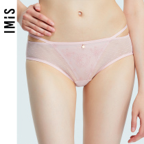 Love Beautiful IMIS Underpants Feminine Web Yarn Sexy Lace Red Pint Low Purse Hip Triangle Pants IM22AUG1