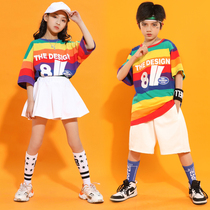 Children Short Sleeve Jazz Dance Plays Out Cheerleading Toddlers Nursery School Kids Games Cheerleading Clothes Men And Women Children