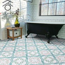 Small frescoed green flower slice tile hand-painted brick-and-mortar restaurant floor tiles balcony toilet wall brick and floor tiles 300