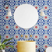 Retro solid glazed face flower brick 200x200 American Bohemian toilet kitchen balcony wall brick and floor tiles