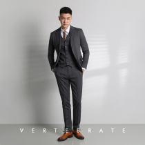 Vertebrate mens original herringbone pattern large plaid suit trousers two-piece British style retro suit suit