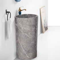 Natural marble column basin floor-standing cylindrical wash basin hotel large column basin washbasin European toilet noodles