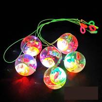 (3 packs)Luminous ball Bouncing Crystal ball Flashing childrens toy with rope jumping luminous ball toy