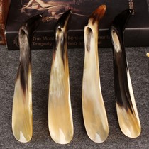 Natural horn shoehorn Non-solid wood shoe pull-out shoe device Shoe pumping long medium and short shoe handle household shoe piercing device