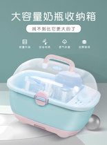 Baby bottle storage box large transparent thick durable baby tableware storage box out portable Portable