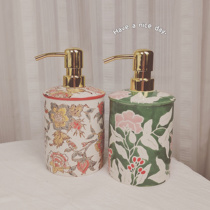 Style Hand Painted Retro ceramic body wash Bath Lotion Bottle Ins girls Bathroom Split Bottle Lotion Press Bottle Hand Lotion Bottle