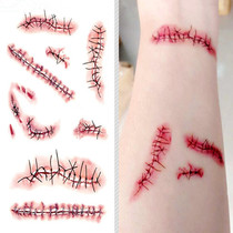 Foreign trade horror Halloween funny fake scars Film and television special effects Latex props makeup scar stickers Scar wound stickers