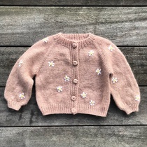 Daisy cardigan childrens coat sweater needle text description translation knitting illustration non-finished