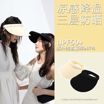 Late evening with the same sunscreen hat female summer anti-UV sun hat hair hoop sunscreen hat empytop uvcut sun hat