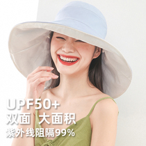 Cap Child Summer Bifacial Fisherman Hat Big Hat Peak Sun Protection Cap Big Head Circumference Big Code Shading Cap Anti UV Sun Hat