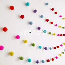 ins Nordic Pompon hanging string decoration Hanging charm Hanging Childrens room Photography Wall decoration Literature and art