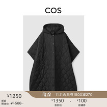 COS ladies loose version quilted mezzanine cloak coat black 2021 autumn and winter New 1003772001