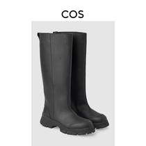 COS lady long cylinder matt thick bottom rubber boots black 2022 spring new product 1056349002
