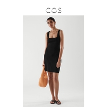 COS Womens Slim Square Collar Dress Small Black skirt 2021 Spring new product 0973166002
