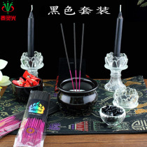 Tai Lingguang Thai Black Suit Candle Ghee oil line incense Taste incense Taxiang Buddhist universal water glass incense stove lamp holder
