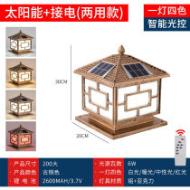 Solar Eurostyle Wall Head Lamppost Headlights Wall Lamp in character Outdoor Gate Pillar Lamp Courtyard Grass Terrace Lamp Spires