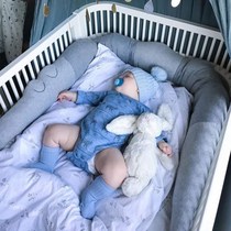 Baby bed stitching bed enclosure cloth INS Nordic wind crocodile comfort doll anti-collision soft bag long bed guardrail