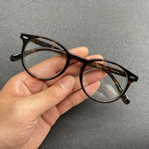 Japanese big face round frame glasses mens handmade plate retro myopia glasses frame mens and women round face Art glasses frame