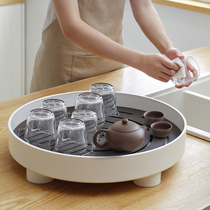 Round tea tray Home small tea set tea cup drain light luxury modern net red tea table exquisite simple new tray