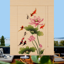 Printed bamboo curtain curtain partition printing tea room sweat steamed tatami Chinese-Japanese spray painting curtain