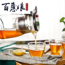 Baihui Niang Piaoyi Cup explosion-proof full disassembly and washing kung fu bubble teapot household tea breener filter liner glass teapot set