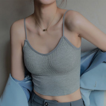 Tide brand Summer small camisole Vest Womens inside tide with chest pad bra bottom sexy outside wearing beautiful back underwear