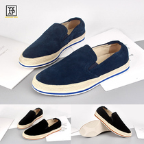 2022 new frosted leather fisherman shoes men's board shoes European station p one pedal lazy shoes trendy men's loafers