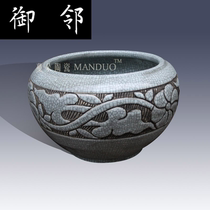 Antique open ceramic porcelain small cylinder Chinese classical Gokao ceramic water shallow Chinese decoration ceramics