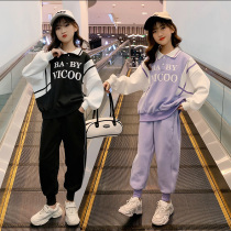 Child Clothing Girl Suit Spring Dress 2022 New Children Han Edition Acrobats Girl Spring Autumn and Ocean Air Pure Cotton Two Sets